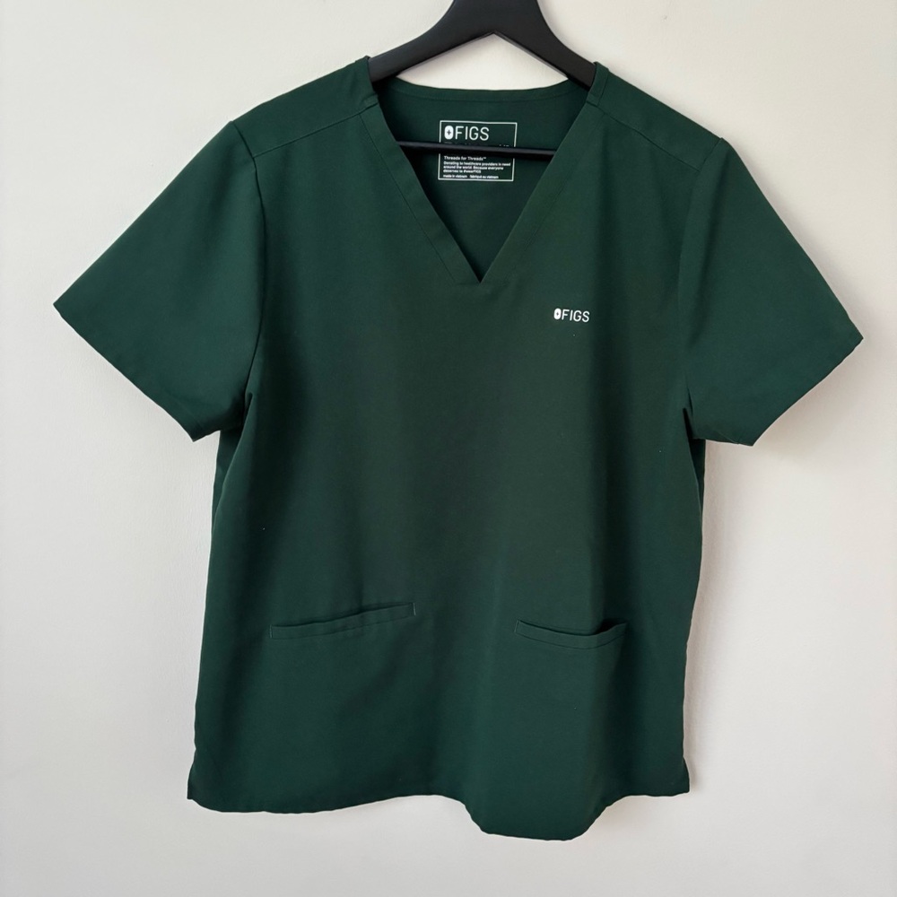 FIGS Rare Technical Collection Casma Scrub Top British Racing Green VNeck W’s XL - Picture 2 of 8